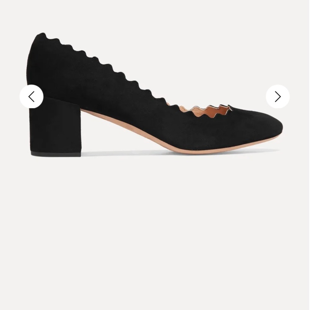 Chloe scalloped suede pumps